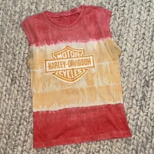 Harley-Davidson Red and Gold Tank Top